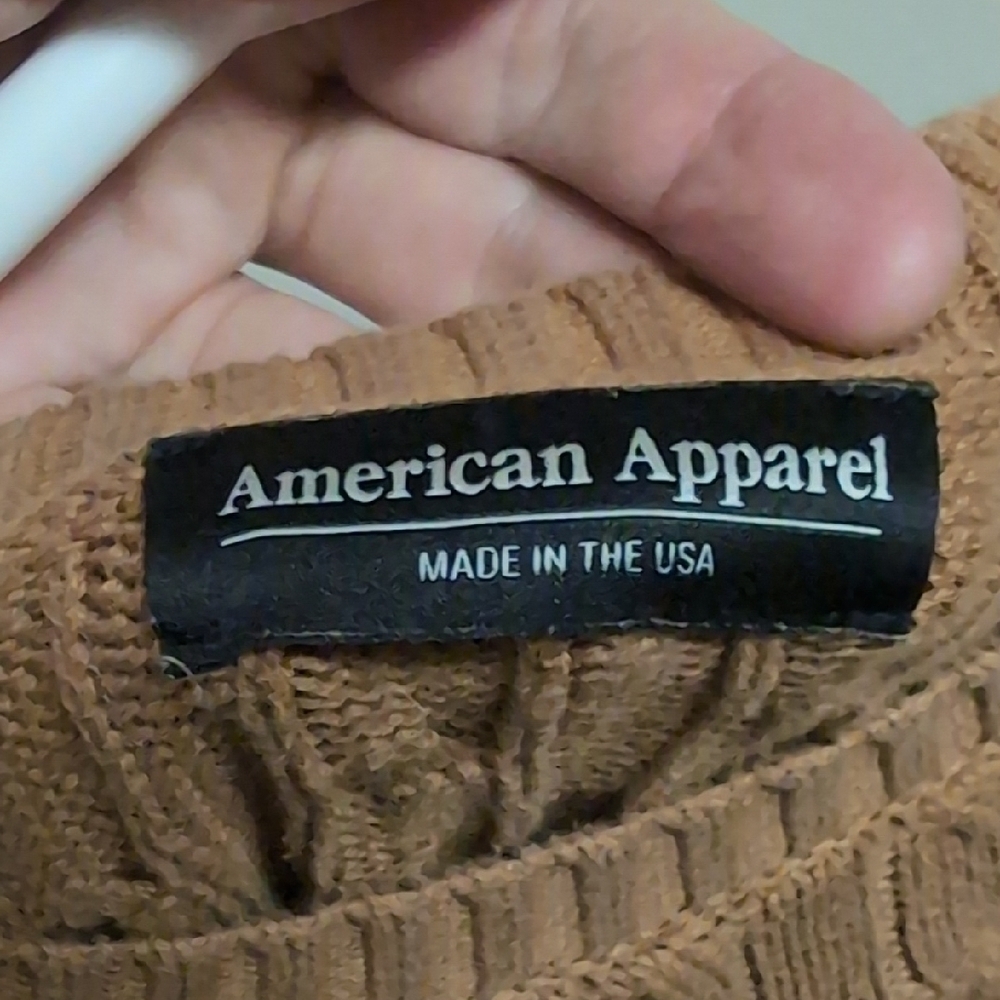 American Apparel Brown Cable Knit Sweater - Picture 5 of 5